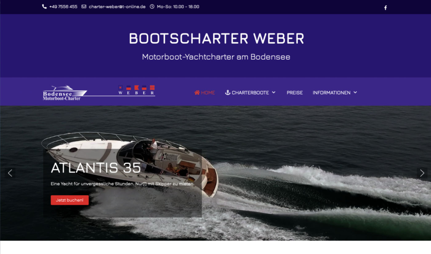 Motorboot Charter Weber