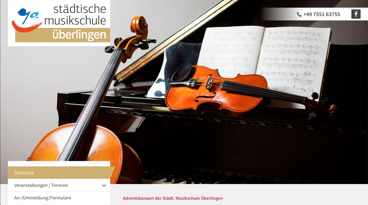 Website der Städtischen Musikschule Überlingen